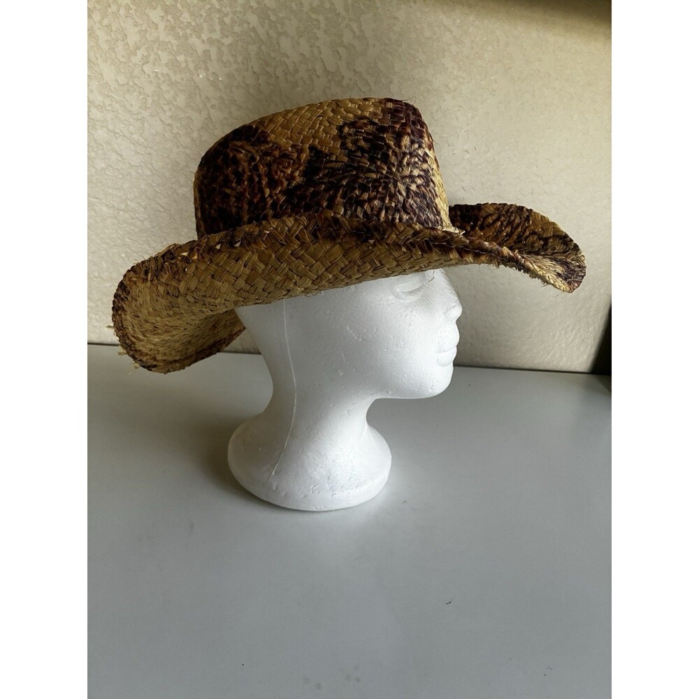 Sun n' Sand Straw Painted Floral Cowboy Hat Boho Western Festival Southern
